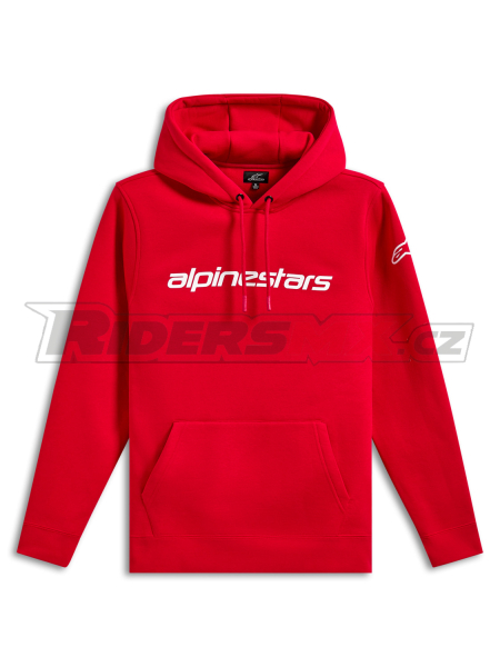 mikina WORDMARK HOODIE 3, ALPINESTARS (červená/bílá)