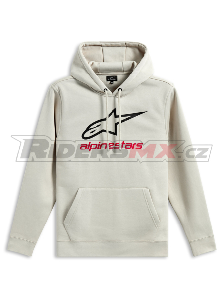 mikina ALWAYS HOODIE 3, ALPINESTARS (bílá off white/černá/červená)