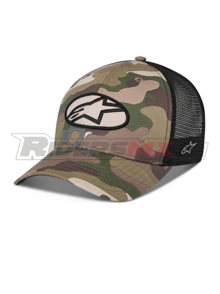 kšiltovka OBLIQUE CAMO TRUCKER, ALPINESTARS (zelená camo/černá)