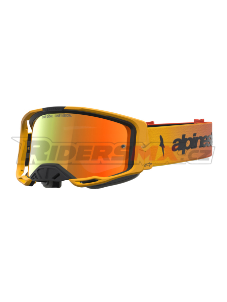 brýle VISION 8 AMBER, ALPINESTARS (žlutá/červená/černá, zrcadlové červené plexi) 2027