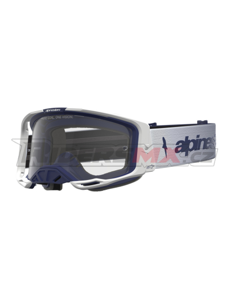 brýle VISION 8 AMBER, ALPINESTARS (modrá/bílá, čiré plexi) 2027