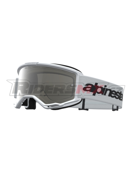 brýle VISION 3 WORDMARK, ALPINESTARS (bílá/černá, zrcadlové stříbrné plexi) 2027