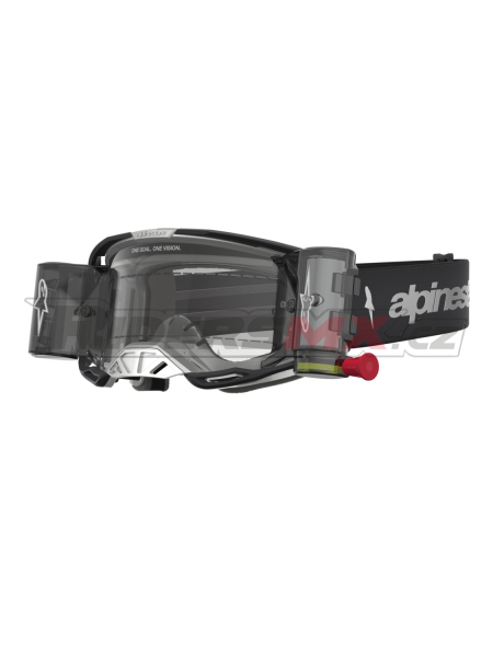brýle VISION 8 AMBER ROLL-OFF WIDE VISION, ALPINESTARS (černá/stříbrná, čiré plexi a roll-off systém) 2027