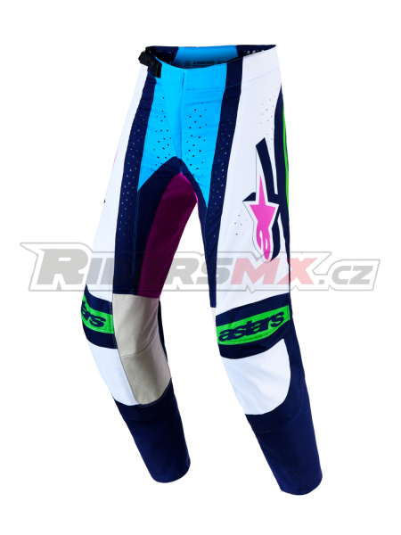 kalhoty TECHSTAR MAVEN, ALPINESTARS (bílá/modrá/fialová/zelená fluo) 2027