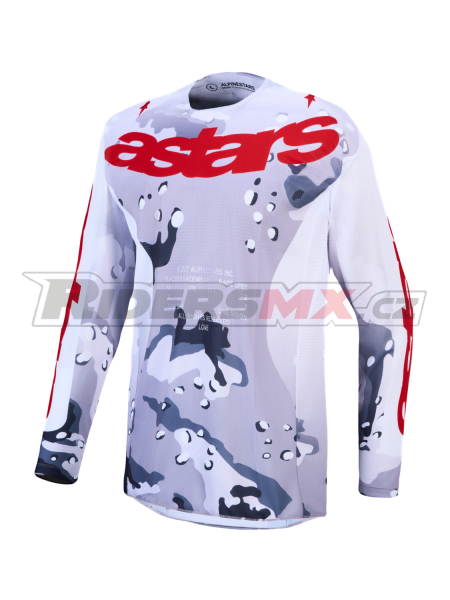 dres RACER AIR LONE, ALPINESTARS (šedá camo/bílá/červená) 2027
