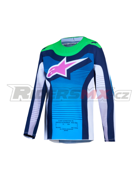 dres SUPERTECH MAVEN YOUTH, ALPINESTARS, dětské (bílá/modrá/fialová/zelená fluo) 2027