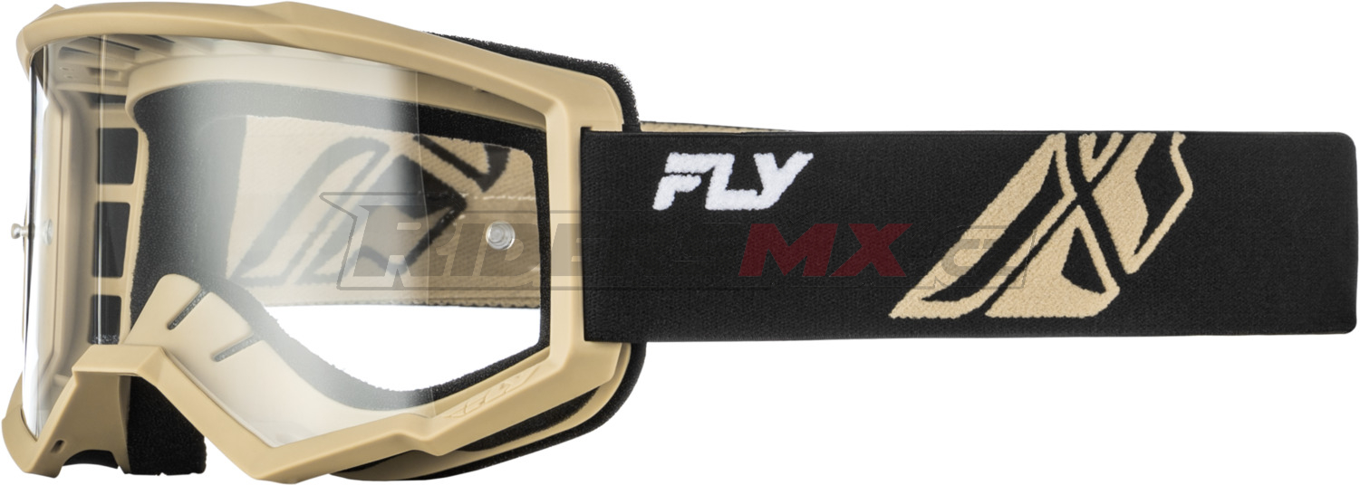 brýle FOCUS, FLY RACING - USA (černá/khaki - číré plexi)