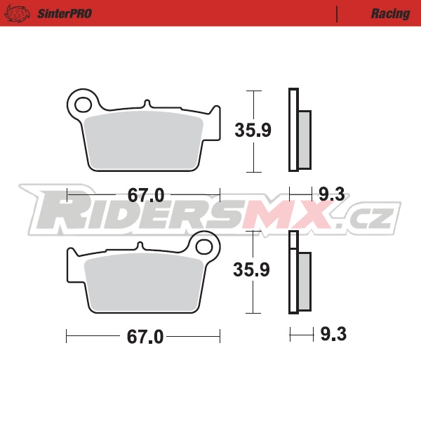 Zadní brzdové destičky Moto-Master 945-11 pro Kawasaki, Suzuki, Yamaha, GasGas a Beta