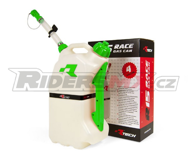 Kanystr na benzín RTECH GAS CAN LT 15 WITH FLEXIBLE HOSE SPOUT Green