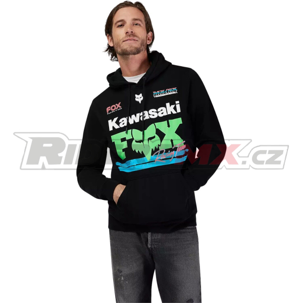 Pánská mikina FOX Kawasaki Pullover Hoodie Black